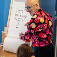 Author and Illustrator Nick Sharratt officially opened the Hopscotch Art Space in Brighton on Saturday 15th August ***Pic by David McHugh / Brighton Pictures 07768 721637***