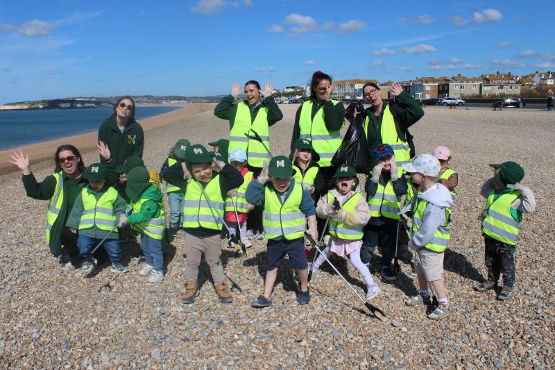 Earth week beach clean group